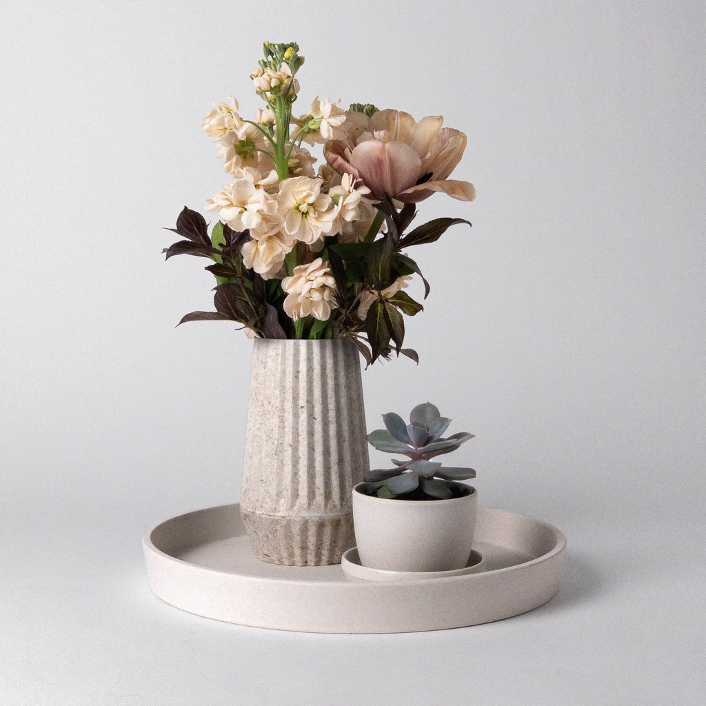 Flower-Vase-White-Round-Decorative-Tray
