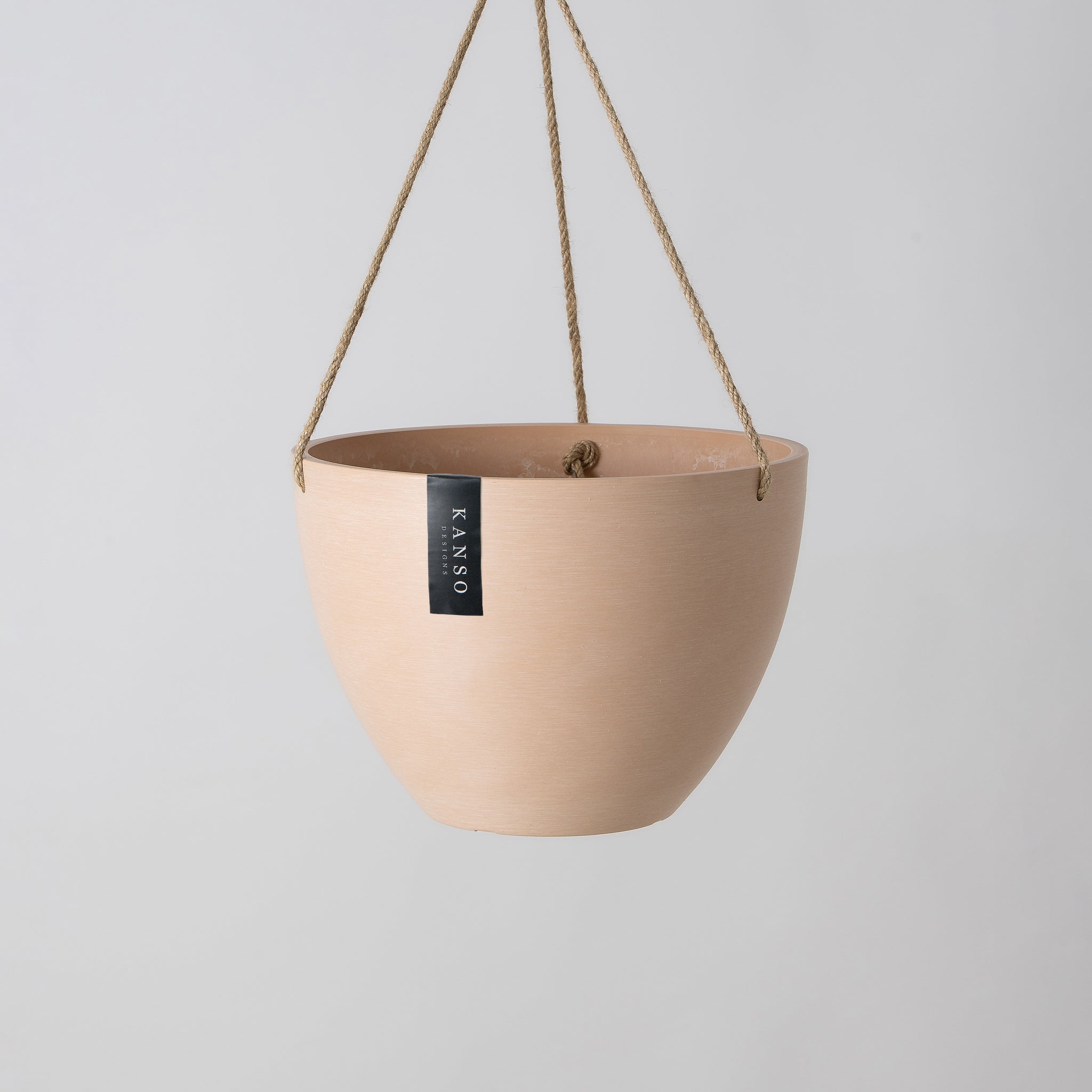 ecopots hanging planter 8" or 12" Signature Stone Hanging Planter with Drainage 8 & 12 inch set / White Stone