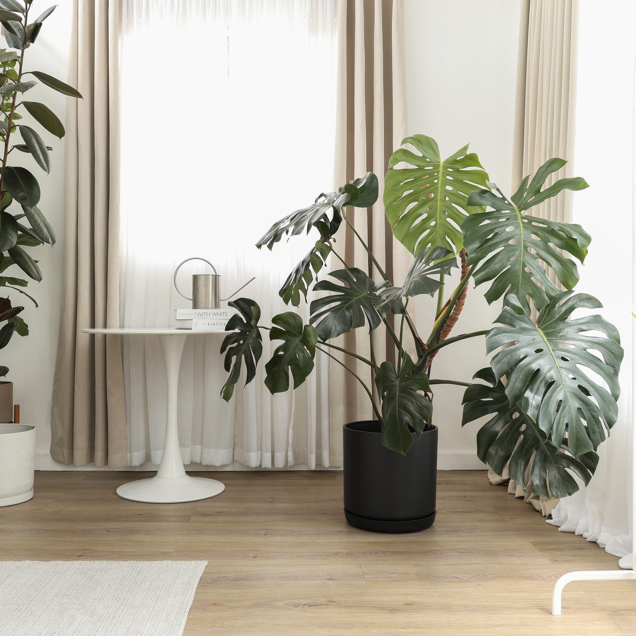 13” Black Signature Stone Planter - Large Plant Pot – Kanso Designs