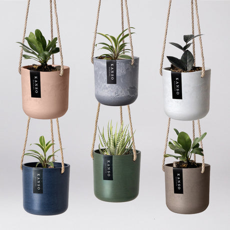4 in hanging planter 4" Signature Stone Hanging Planter with Drainage – Kanso Designs