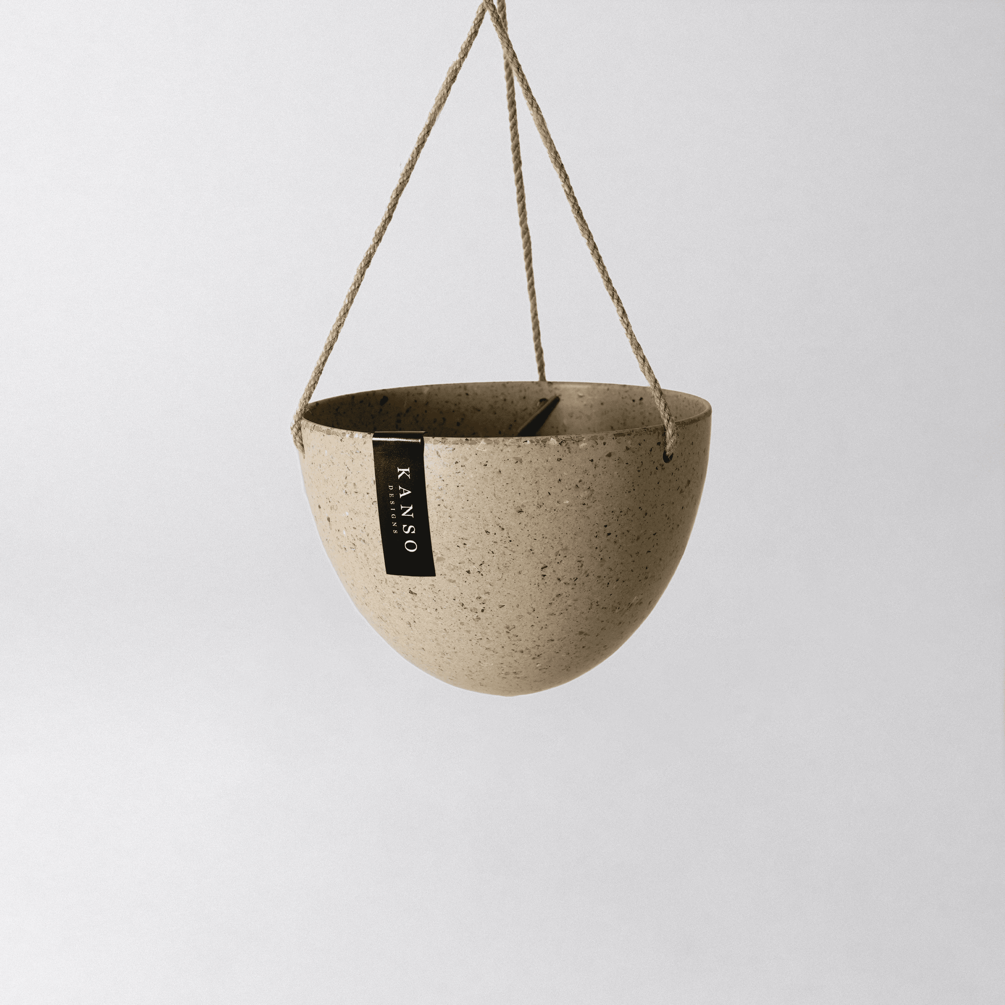 coffee can hanging planter 8" Upcycled Hanging Planters Bamboo Fibre (White)