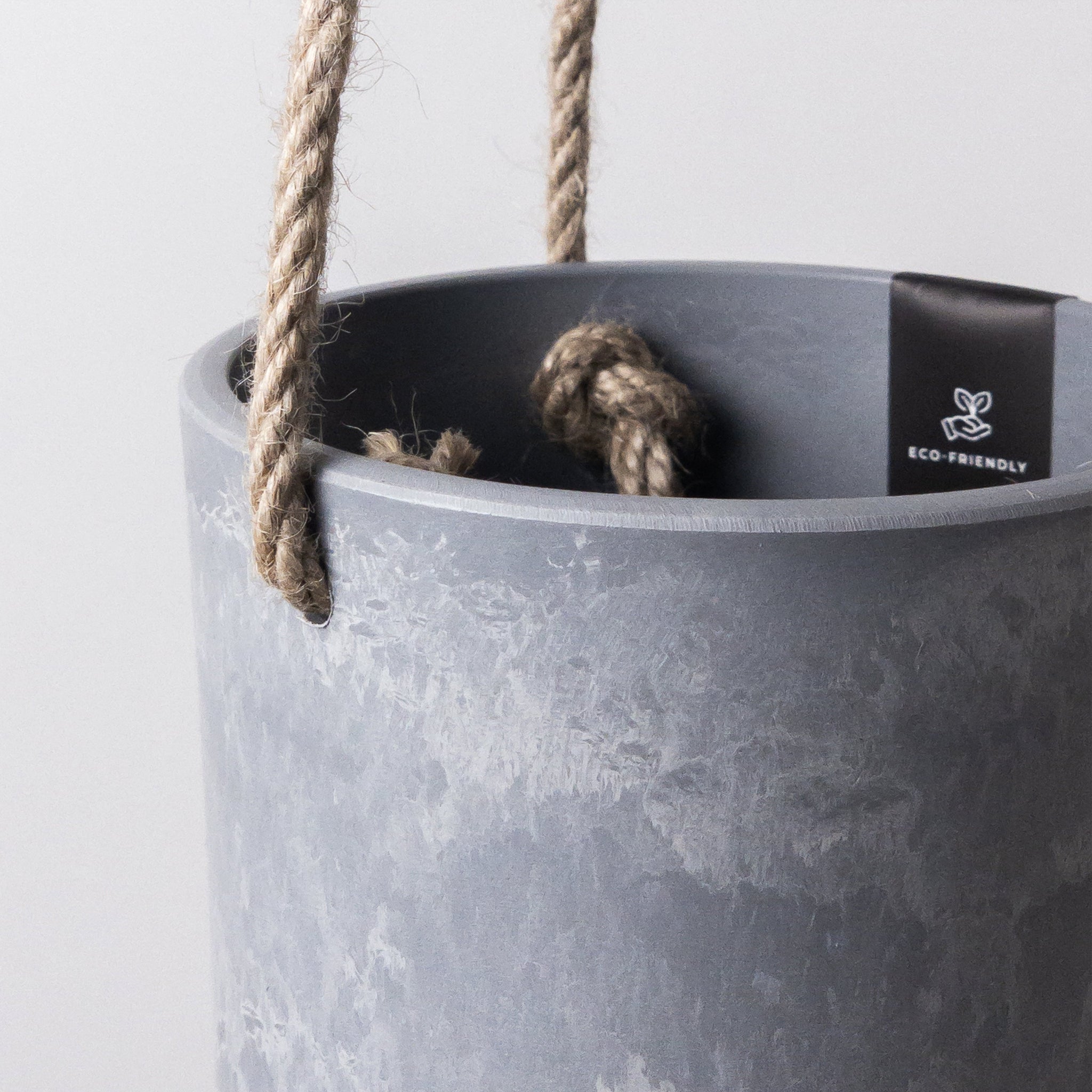gray hanging planter 4" Signature Stone Hanging Planter with Drainage Olive Sage