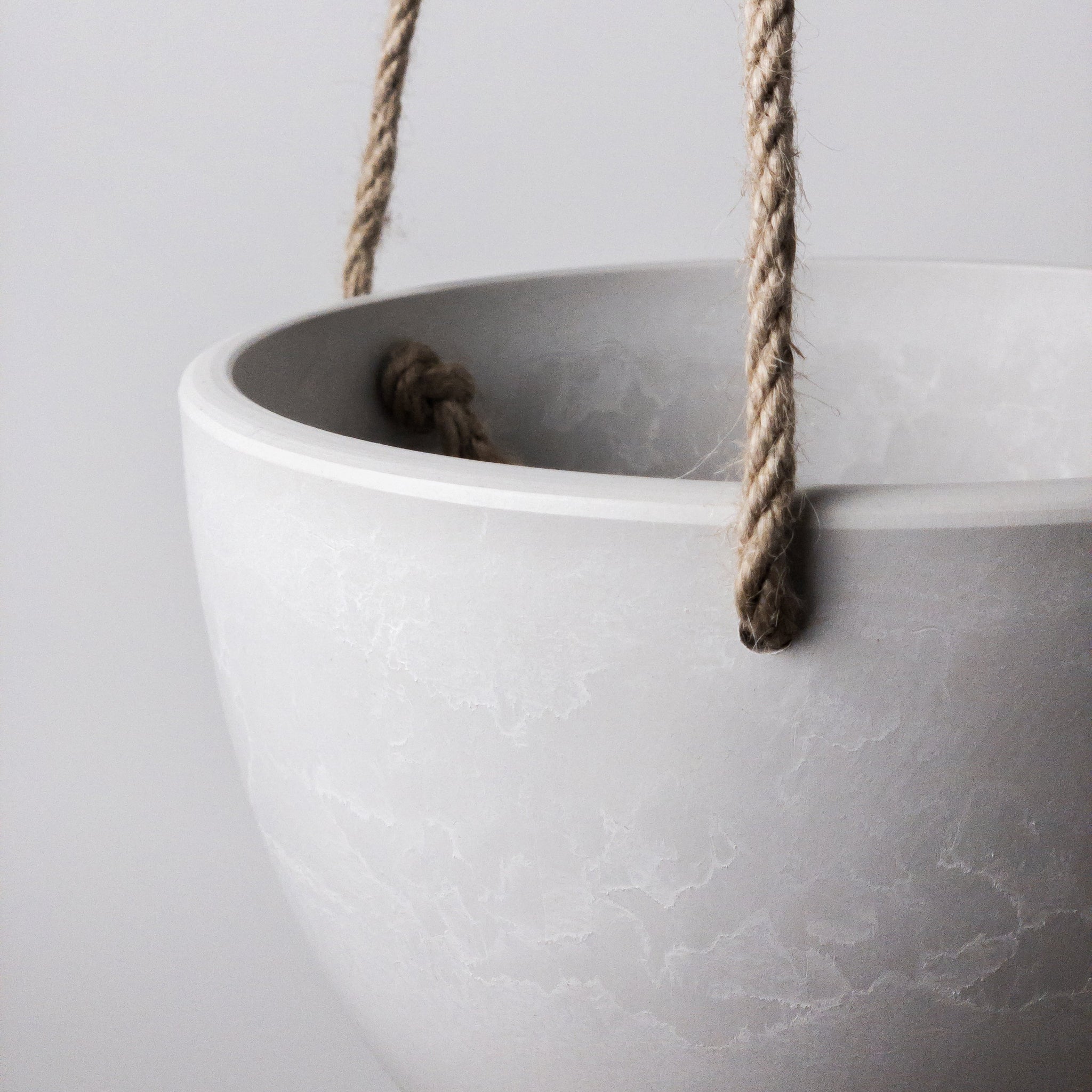 12 inch white hanging planter 8" or 12" Signature Stone Hanging Planter with Drainage 8 inch / Beachwood